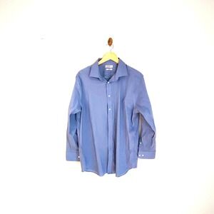 Ralph Lauren Silve Label Slim Fit Blue XL Button Up Shirt Office Classic Dress